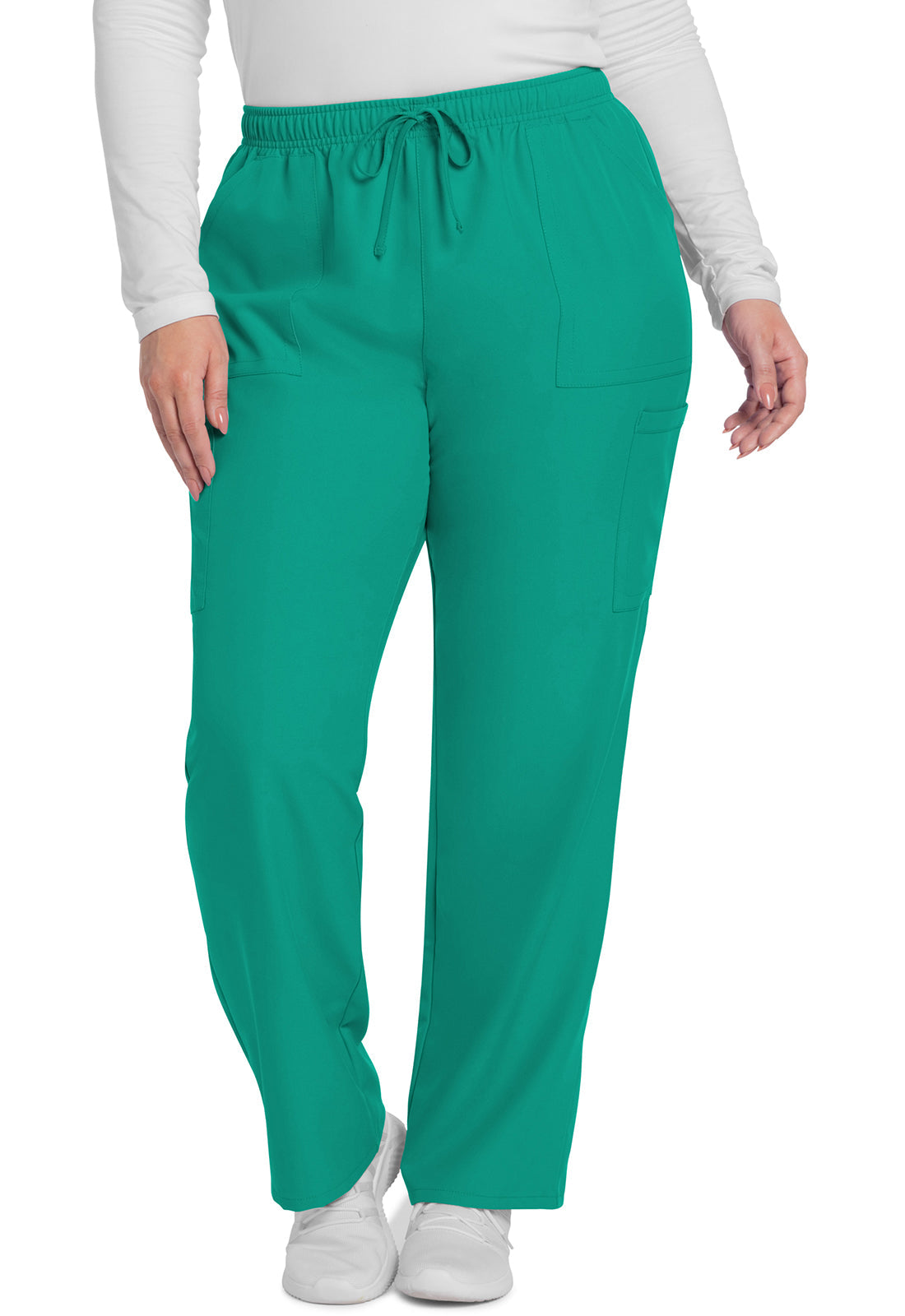 Women's Mid Rise Pull-on Slim Leg Cargo Pant - Teal Blue